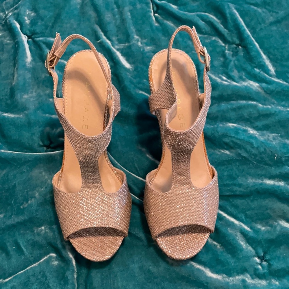 Sparkly wedge heels